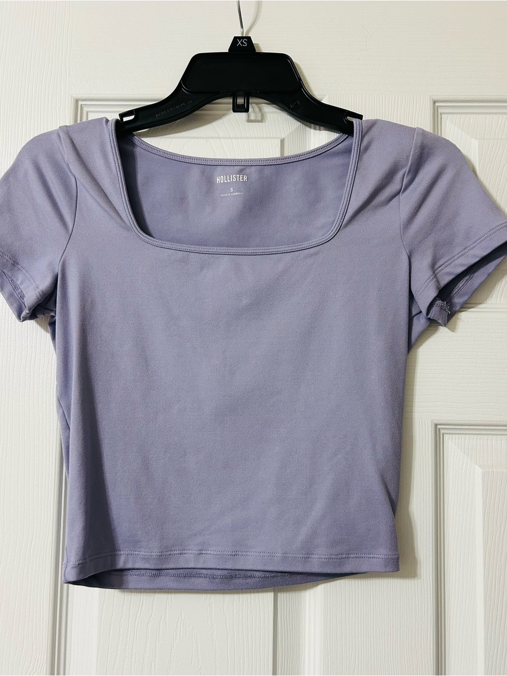Hollister Lilac Square-Neck Crop Top